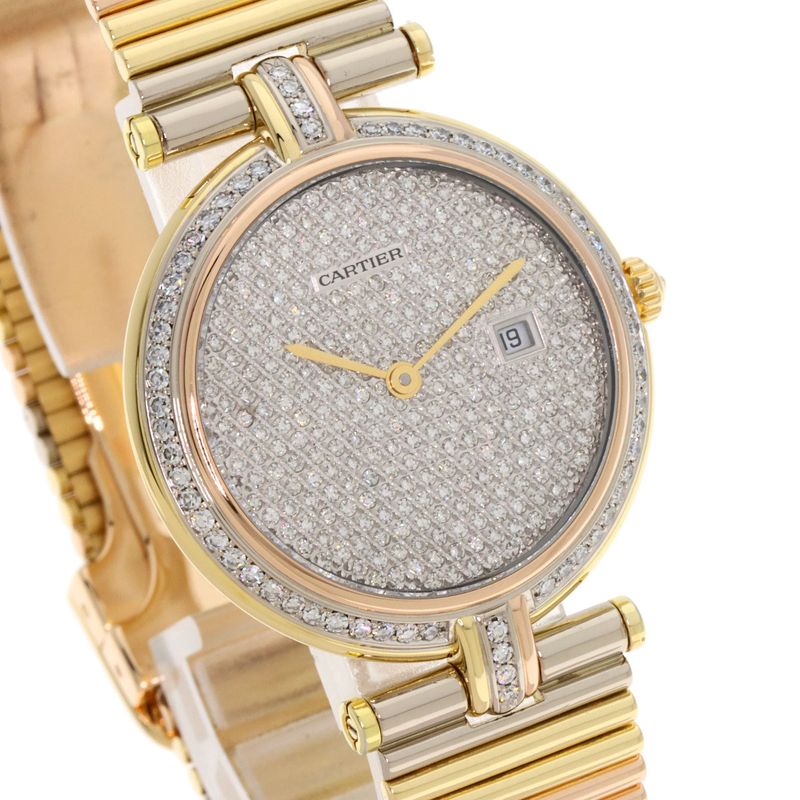 Cartier VLC Louis Cartier Vendome LM Diamond Wristwatch 18K Yellow Gold 18K