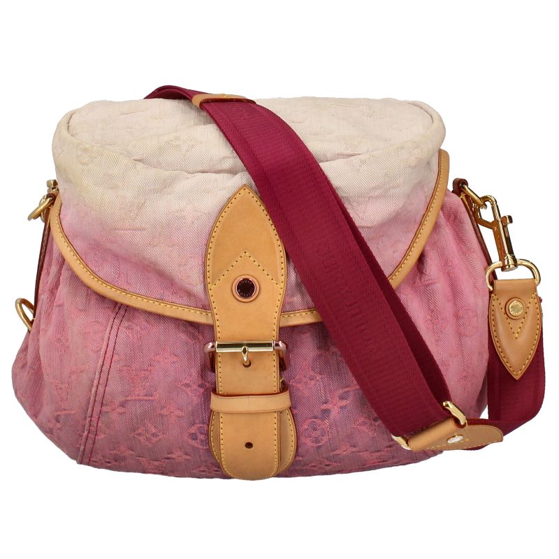 Louis Vuitton Sunshine M93183 Monogram Denim Ladies Handbag Rose Excellent