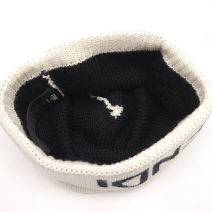 Fendi Knit Cap Beanie Wool White And Black