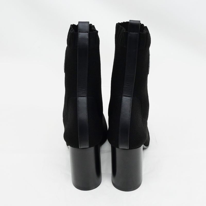 Hermes Jenna 90 Black Size 38 1 2 25cm (9.84in) Short Knit Boots