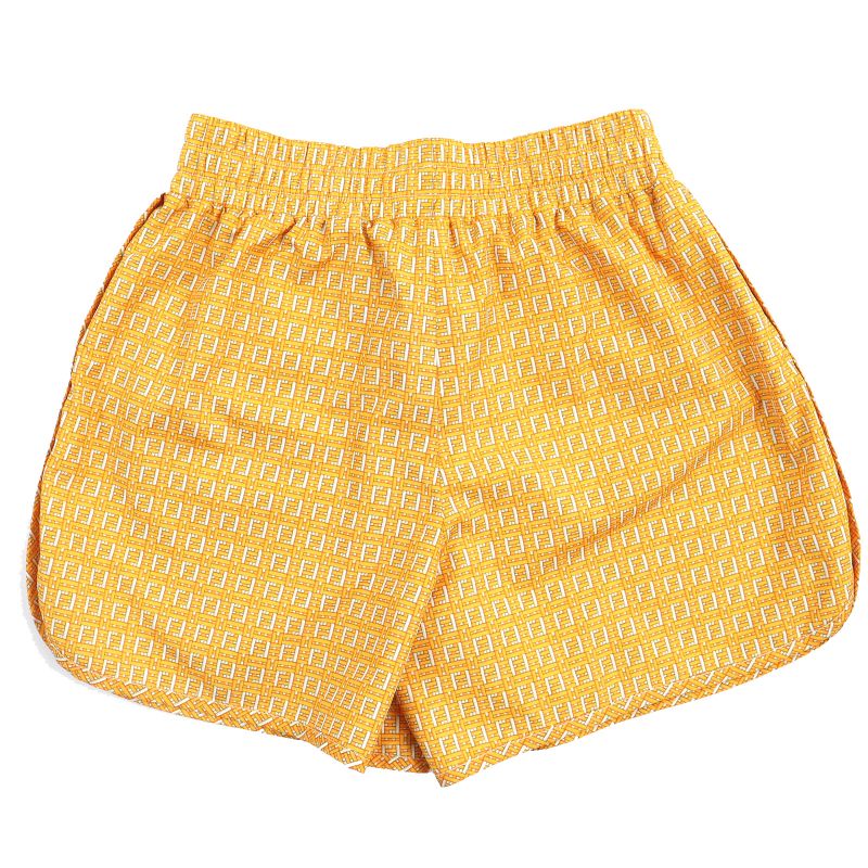 Fendi 2020 Fab230 FF Logo All Over Pattern Swim Shorts Yellowish XS With