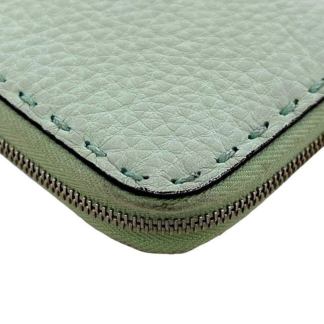 Fendi Coin Case Light Green Selleria 8m343 Excellent Condition Coin Purse