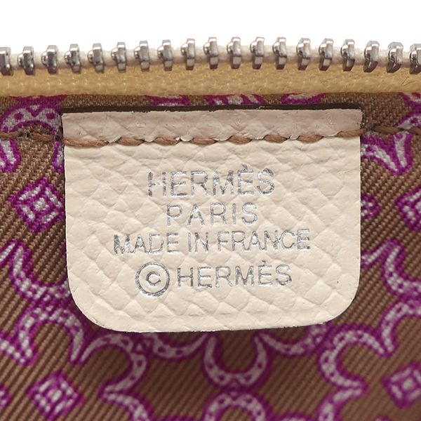 Hermes Coin Case Azap Silk Inn Mini Compact Vaux Epson Nata Silver Hardware Off