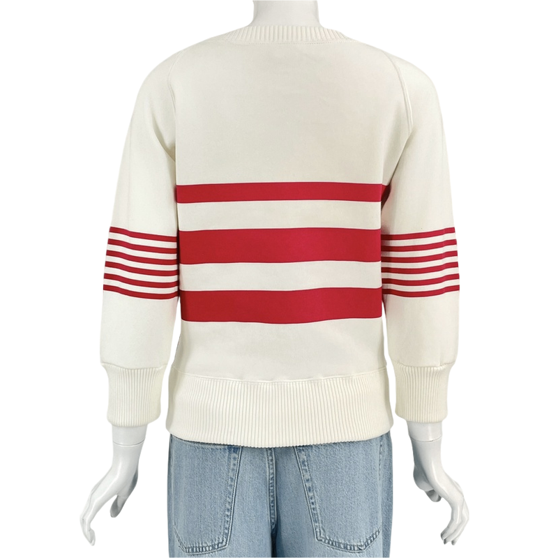 Chanel Mademoiselle Sweatshirt Top 01A Size 38 White X Red