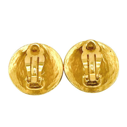 Chanel Vintage Large Earrings Coco Mark Earrings Chanel Gold