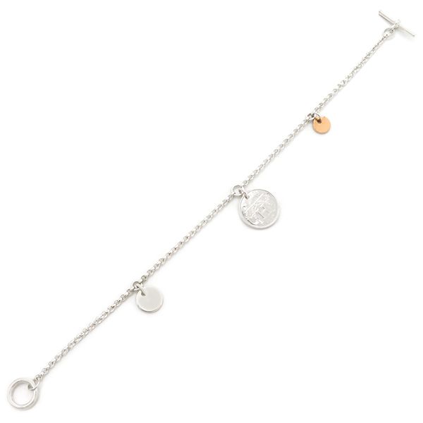 Hermes Bracelet Ex Libris PM Silver 925 18k Pink Gold Silver X Pink Gold St