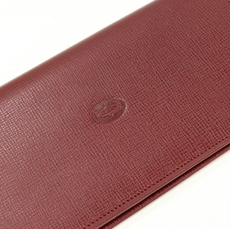 Cartier Long Billfold Without Coin Purse Mastline Billfold Calf Bordeaux
