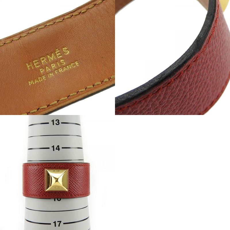 Hermes Bracelet Medor Vaux Epson Metal Red Gold Hardware Bangle Ladies Women