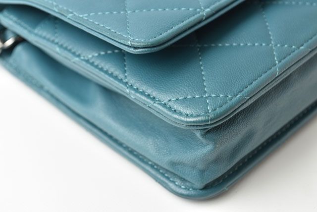 Chanel Chain Wallet Shoulder Bag Long Wallet Clutch Turquoise