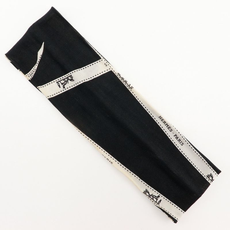 Hermes Headband Bolduc Ribbon Silk Black Women's Other Fashion Accessories