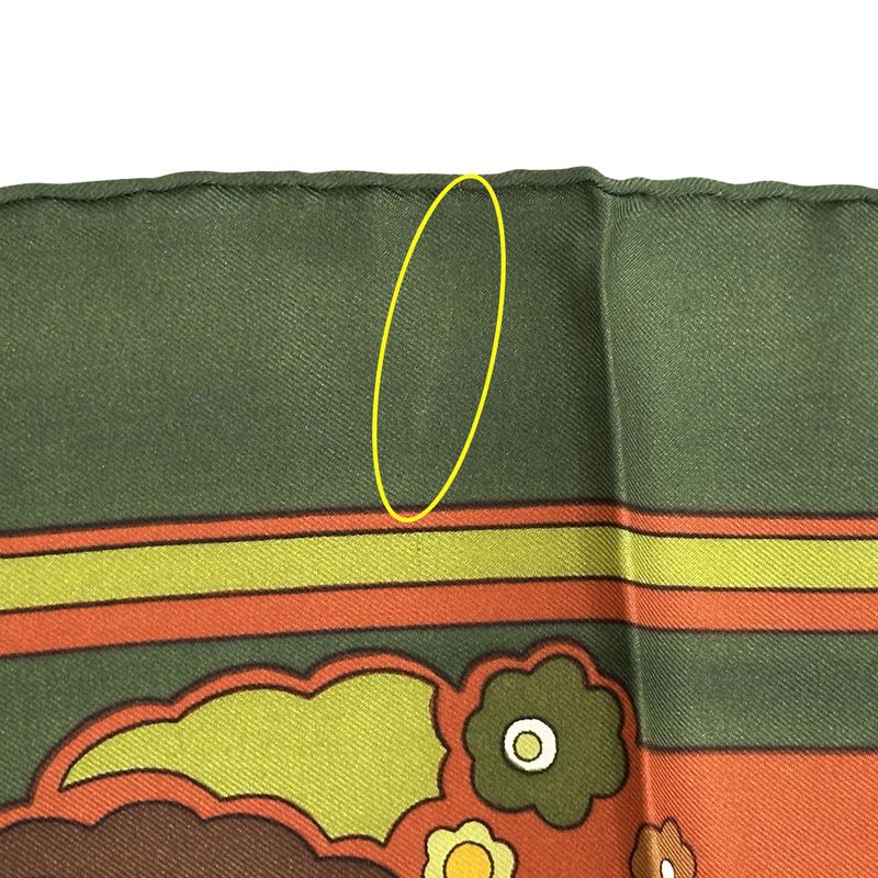 Hermes Scarf Carré 90 Tally-ho Women's Branded Silk Green Red Greenish Animal