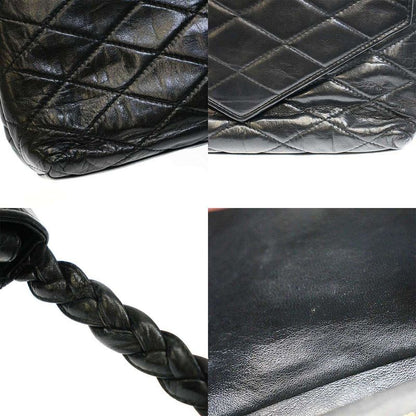 Chanel Old Vintage Matelasse Leather Shoulder Bag Black