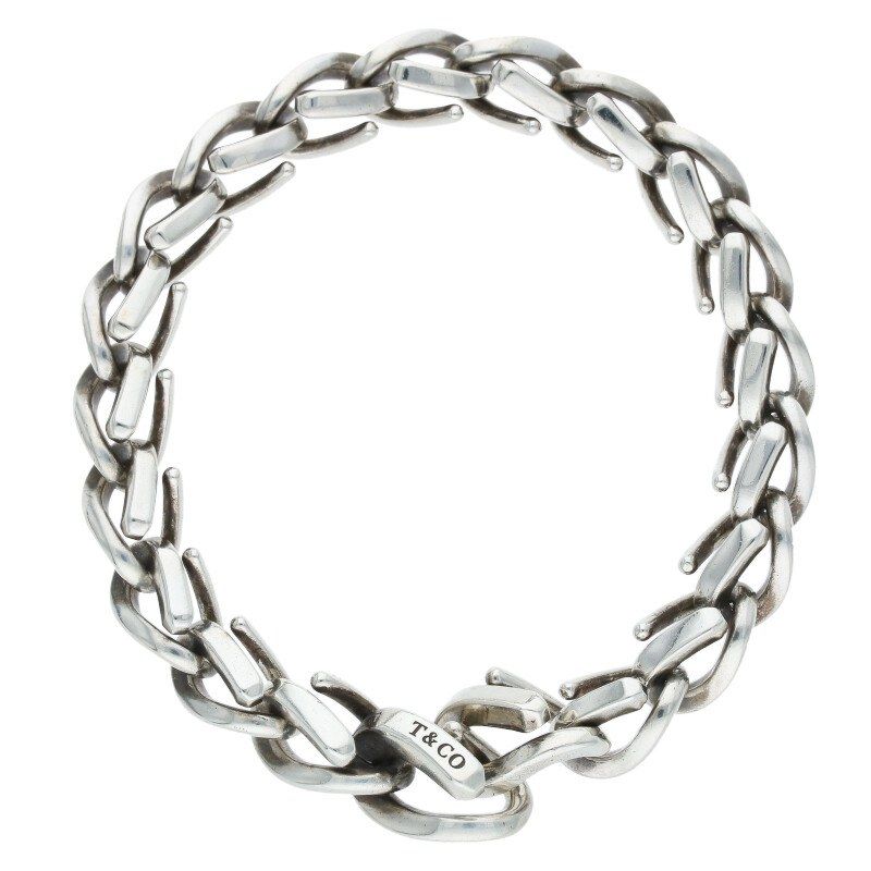 Tiffany & Co Forge Medium Link Silver Bracelet Men's L