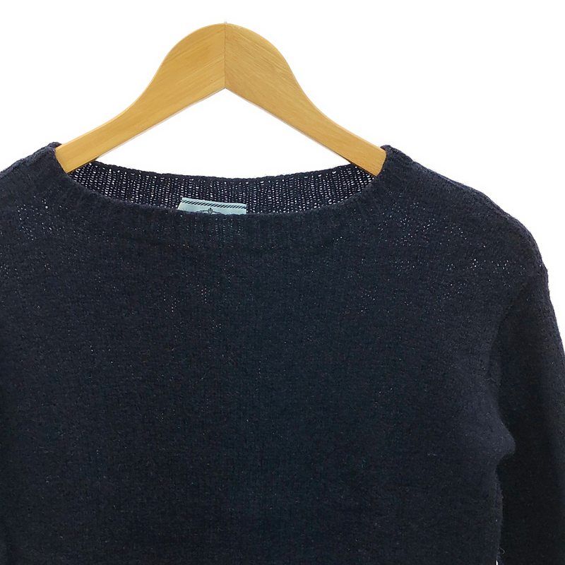 Prada - Wool Crew Neck Knit Pullover - 38 - Navy - Women's
