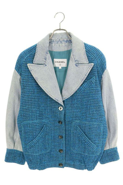 Chanel P72346v63980 Tweed Denim Blouson Women 36