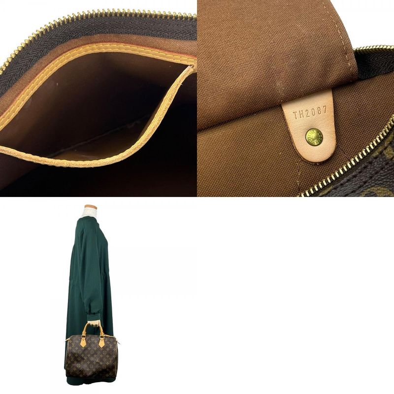 Louis Vuitton Speedy 30 Handbag Speedy 30 M41526 Monogram Nubuck Brown Gold