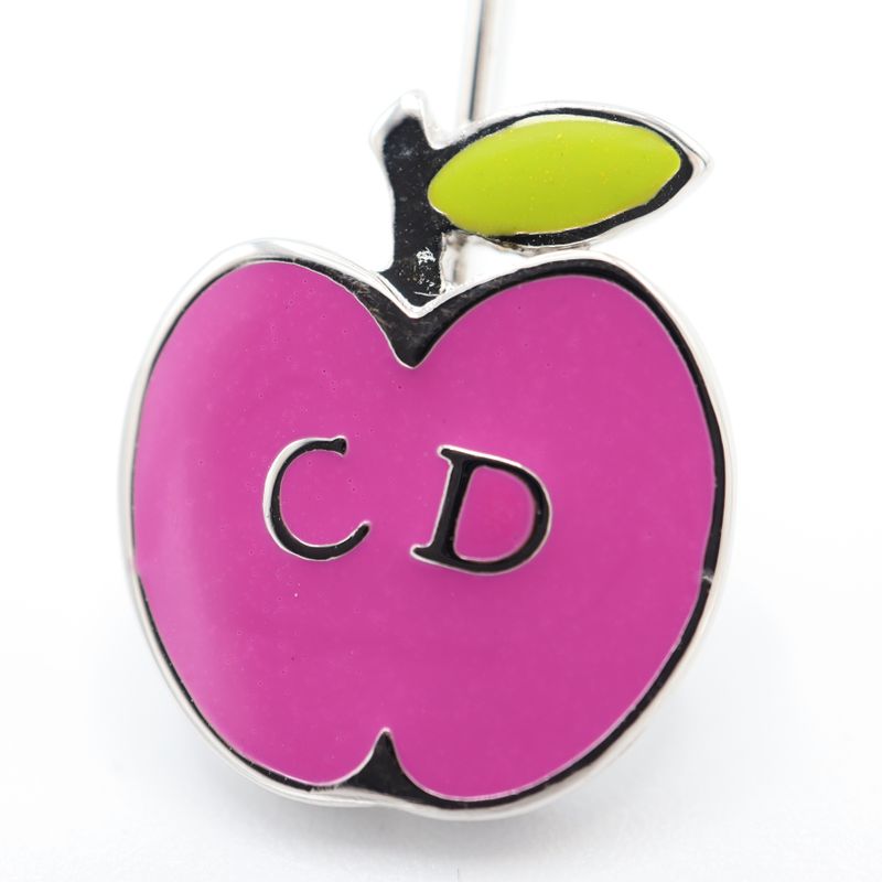 Christian DIOR CD Earrings Apple Hook Earrings Accessories Pink Ladies With Box