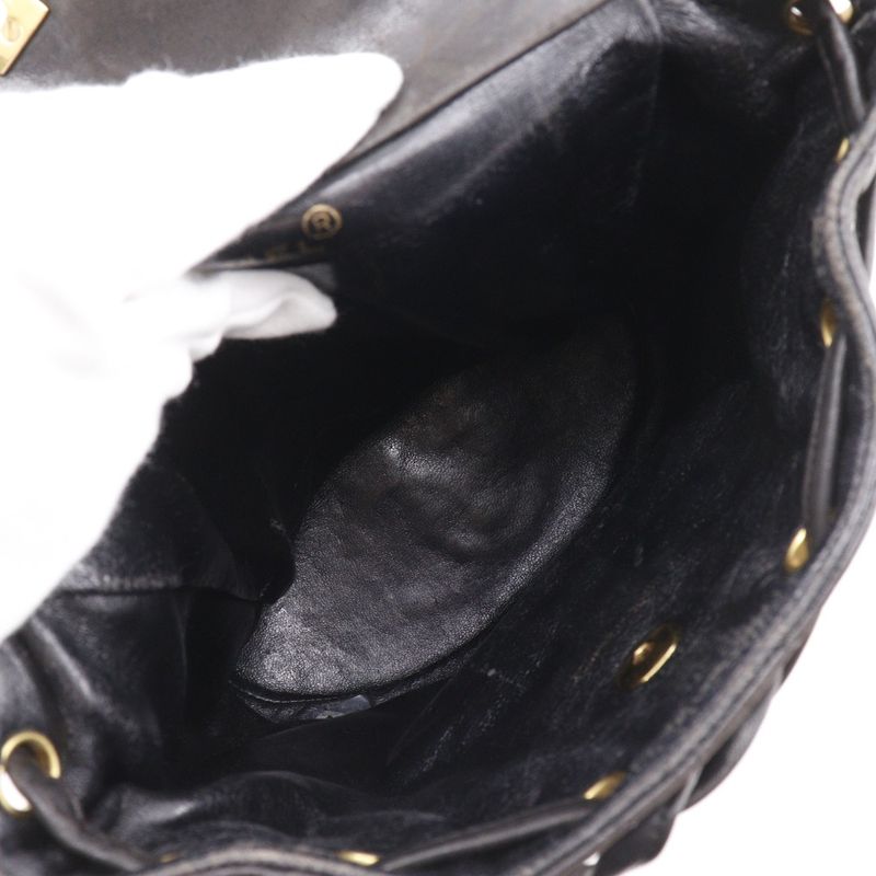 Chanel Matelasse Chain Backpack Coco Mark A10177 Lambskin Black Women's