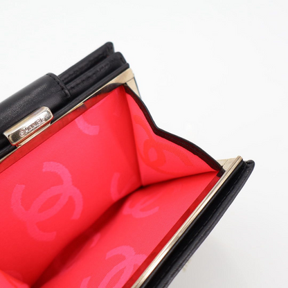 Chanel Cambon Line Bifold Wallet With Coin Purse Leather Ladies