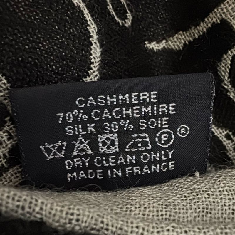 Hermes Scarf - Black And Gray Cashmere Silk