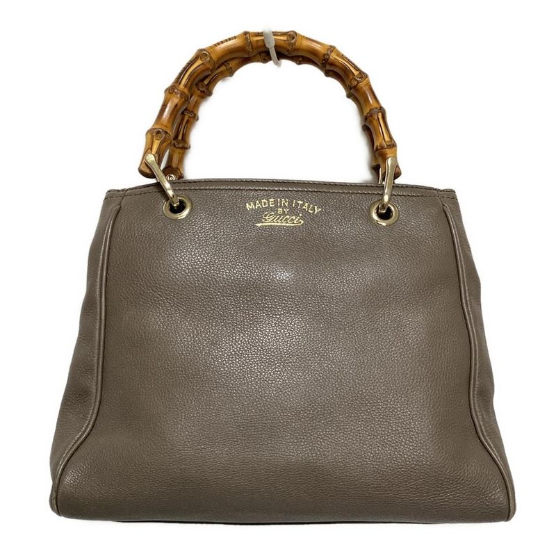 Gucci Bamboo Shopper Tote Bag 336032 Dark Brown Leather