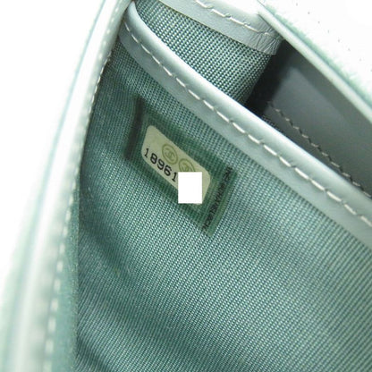 Chanel Coco Mark Caviar Skin No 18 Silver Hardware Mint Green Long Wallet 0330