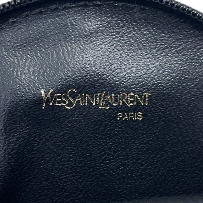 Yves Saint Laurent Coin Case Black Coin Purse Excellent Condition Leather