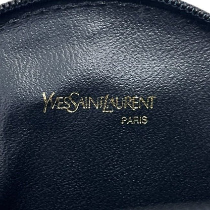 Yves Saint Laurent Coin Case Black Coin Purse Excellent Condition Leather