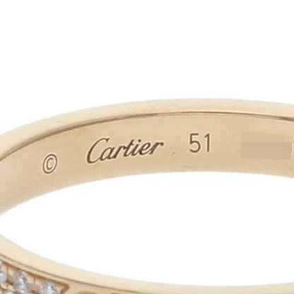 Cartier MINI LOVE RING PAVE Mini Love Ring 18K Pink Gold Diamond Ring Men's 10.5