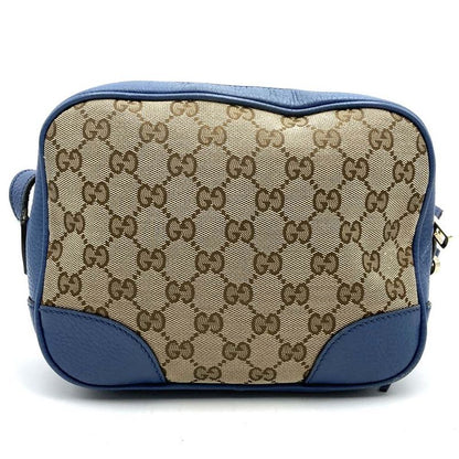 Gucci 449413 Shoulder Bag GG Canvas/leather Blue/brown Women