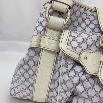 Celine Tote Bag White Purple Pastel Color Macadam Excellent Condition