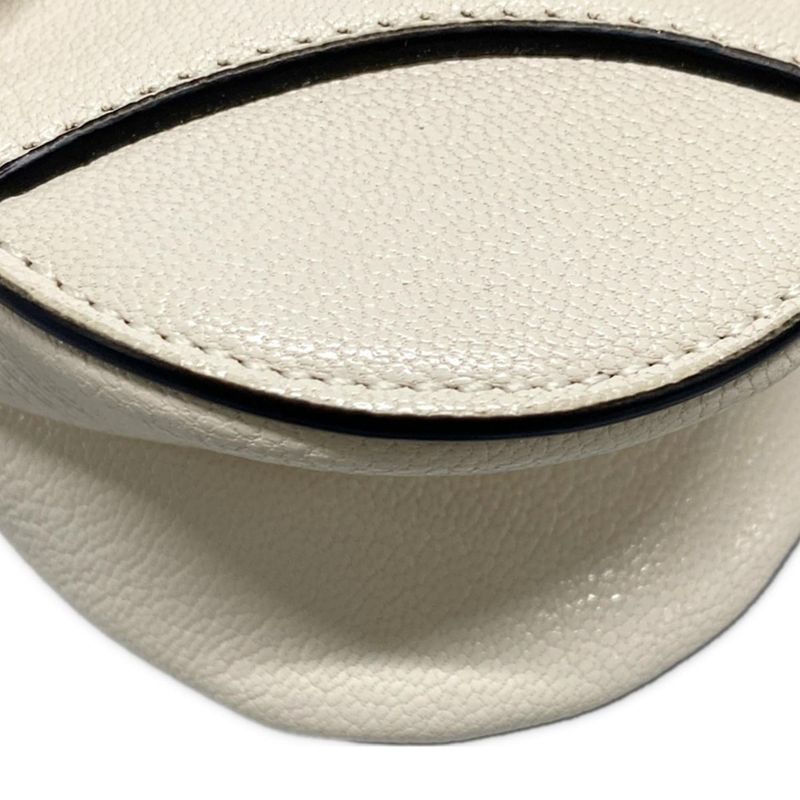 Dior/christian Dior Handbag Saddle Micro Bag White Mini Bag Leather