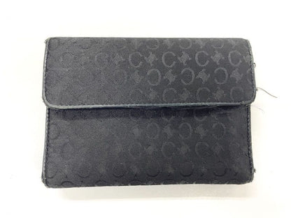 Celine Old Celine Vintage C Macadam Allover Jacquard And Leather Trifold Wallet
