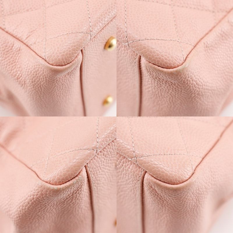 Chanel Matelasse Coco Mark Chain Tote A15688 Caviar Skin Pink Ladies Tote Bag