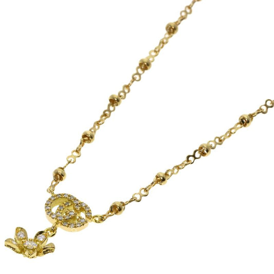 Gucci GG Flora Diamond Necklace 18K Yellow Gold Ladies