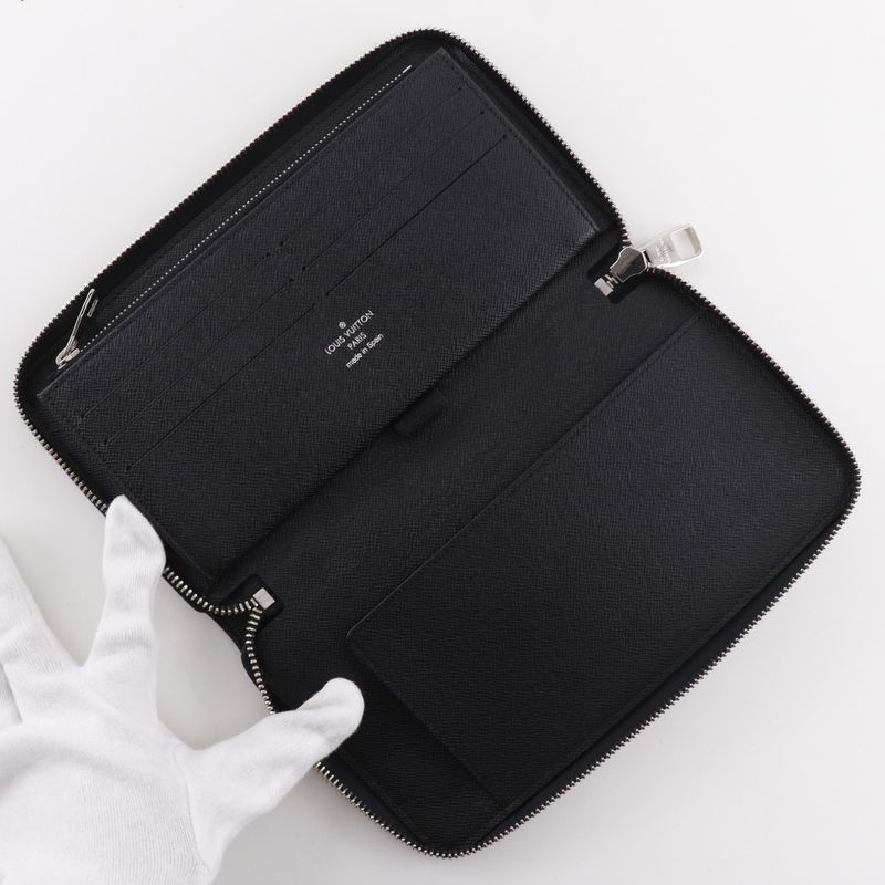 Louis Vuitton Zippy Organizer Travel Case N60111 Damier Graphite Canvas Black