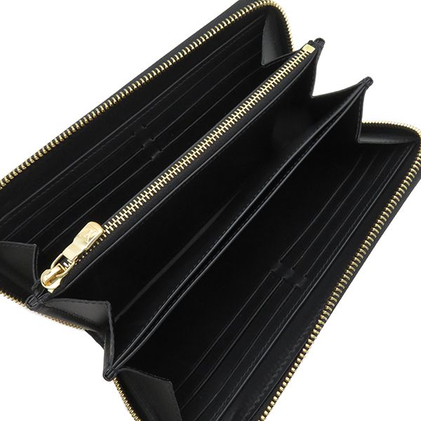 Louis Vuitton Long Wallet Nanogram Zippy Wallet Calf Noir Black Gold Hardware