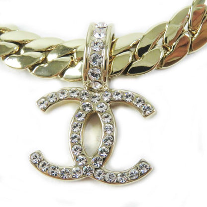 CHANEL Abd019 B24P Coco Mark Chain Necklace With Gold Metal Strass Box Made In