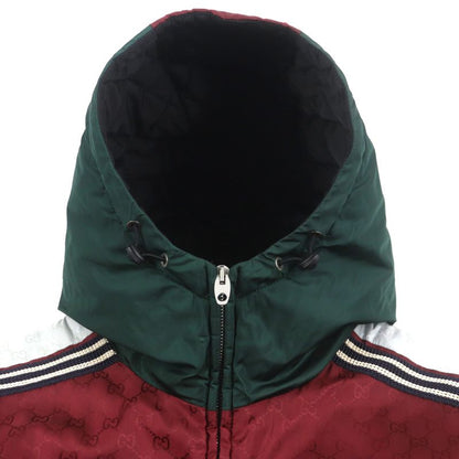 Gucci 590746 GG Pattern Hooded Cotton Double Zip Up Coat Mountain Hoodie Green