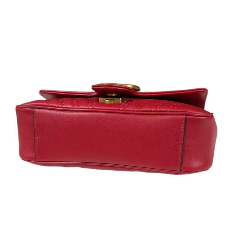 Gucci GG Marmont Shoulder Bag Leather 446744 Red Ladies Gucci  Gucci