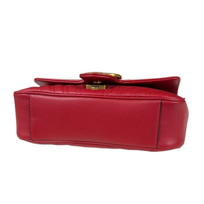 Gucci GG Marmont Shoulder Bag Leather 446744 Red Ladies Gucci  Gucci
