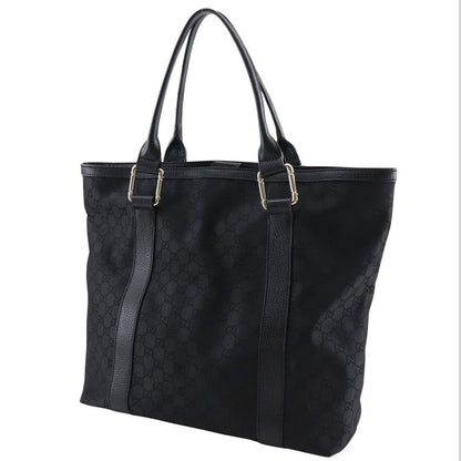 Gucci GG Outlet 341536 Nylon Canvas Black Unisex Tote Bag