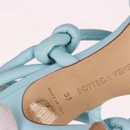 Bottega Veneta Leather Sandals Women's 35 Light Blue Made In Italy