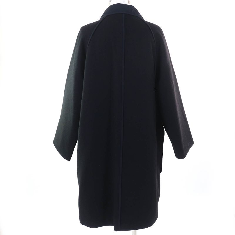 Hermes 22AW 2h0106dg Cashmere Blend Serie Button Zip Up Quilted Coat Dark Navy