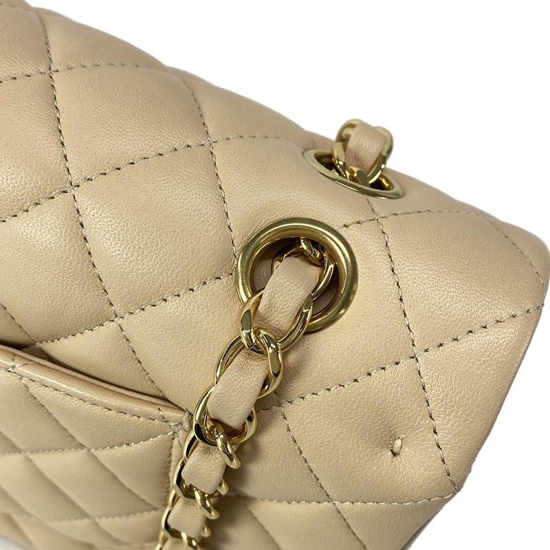Chanel Shoulder Bag Double Flap Matelasse A01112 Beige Chain Shoulder/gold