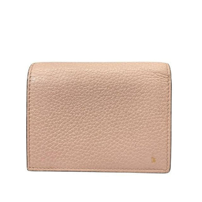 Gucci 460185 Animalier Bee Fold Wallet Compact Wallet Mini Wallet Leather Pink