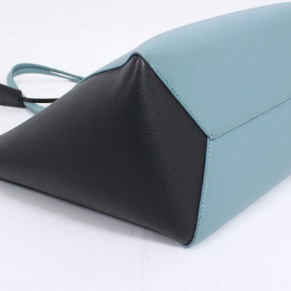 Louis Vuitton Lock Me Cabas Leather Black And Blue Tote Bag Silver M41447