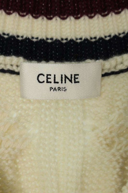 Celine Ry0bmd062 Triomphe V-neck Cable Cashmere Vest Men's L