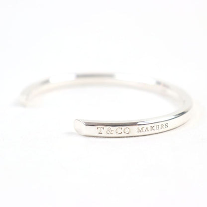 Tiffany & Co Makers' Narrow Ag925 Logo Engraved Bangle Silver Weight 16.06g