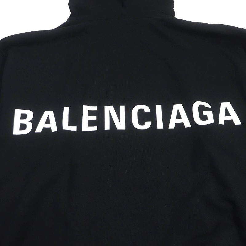 Balenciaga 2018 508184 100% Cotton Back Logo Print Oversized Pullover Hoodie